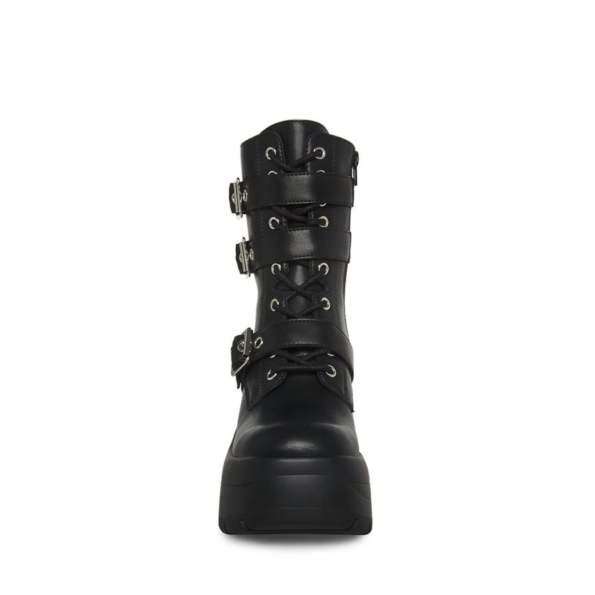 Zapatos Plataforma Steve Madden Mykenna Cuero Mujer Negras | ES MJ12S6